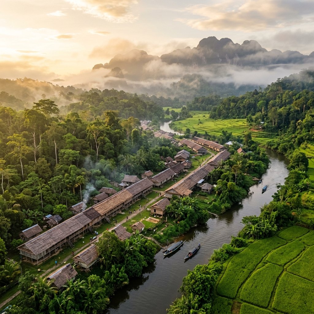 Pemandangan Desa Hingan Tokung